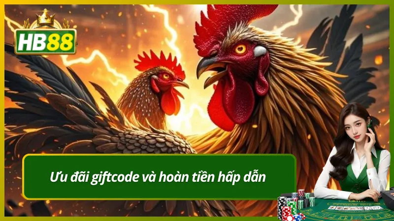 Ưu đãi giftcode và hoàn tiền hấp dẫn