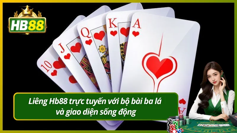 Liêng Hb88 trực tuyến với bộ bài ba lá và giao diện sống động