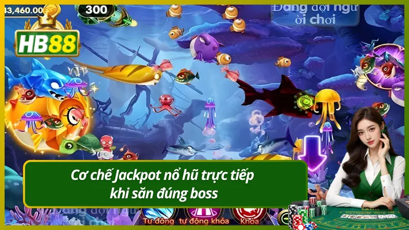 Cơ chế Jackpot nổ hũ trực tiếp khi săn đúng boss