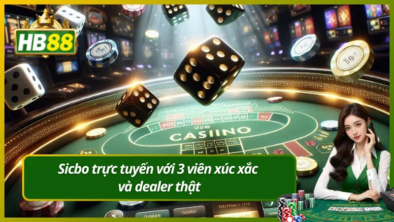 Sicbo trực tuyến với 3 viên xúc xắc và dealer thật