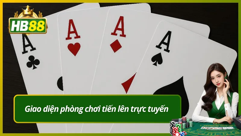 Giao diện phòng chơi tiến lên trực tuyến