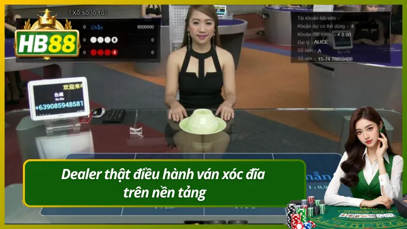 Dealer thật điều hành ván xóc đĩa trên nền tảng