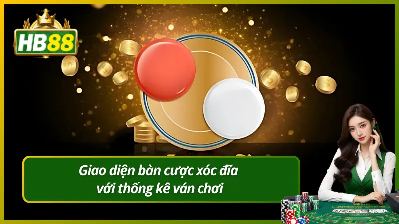 Giao diện bàn cược xóc đĩa với thống kê ván chơi